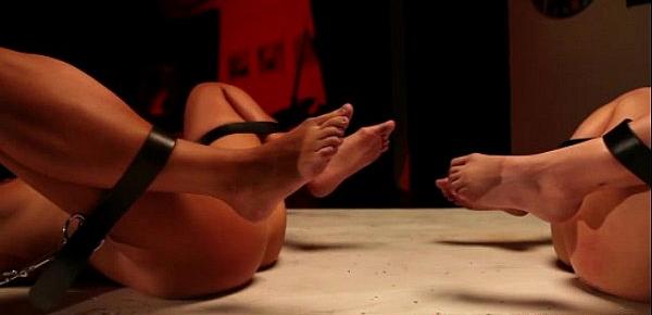  Lezdom masters foot play pussy whipping